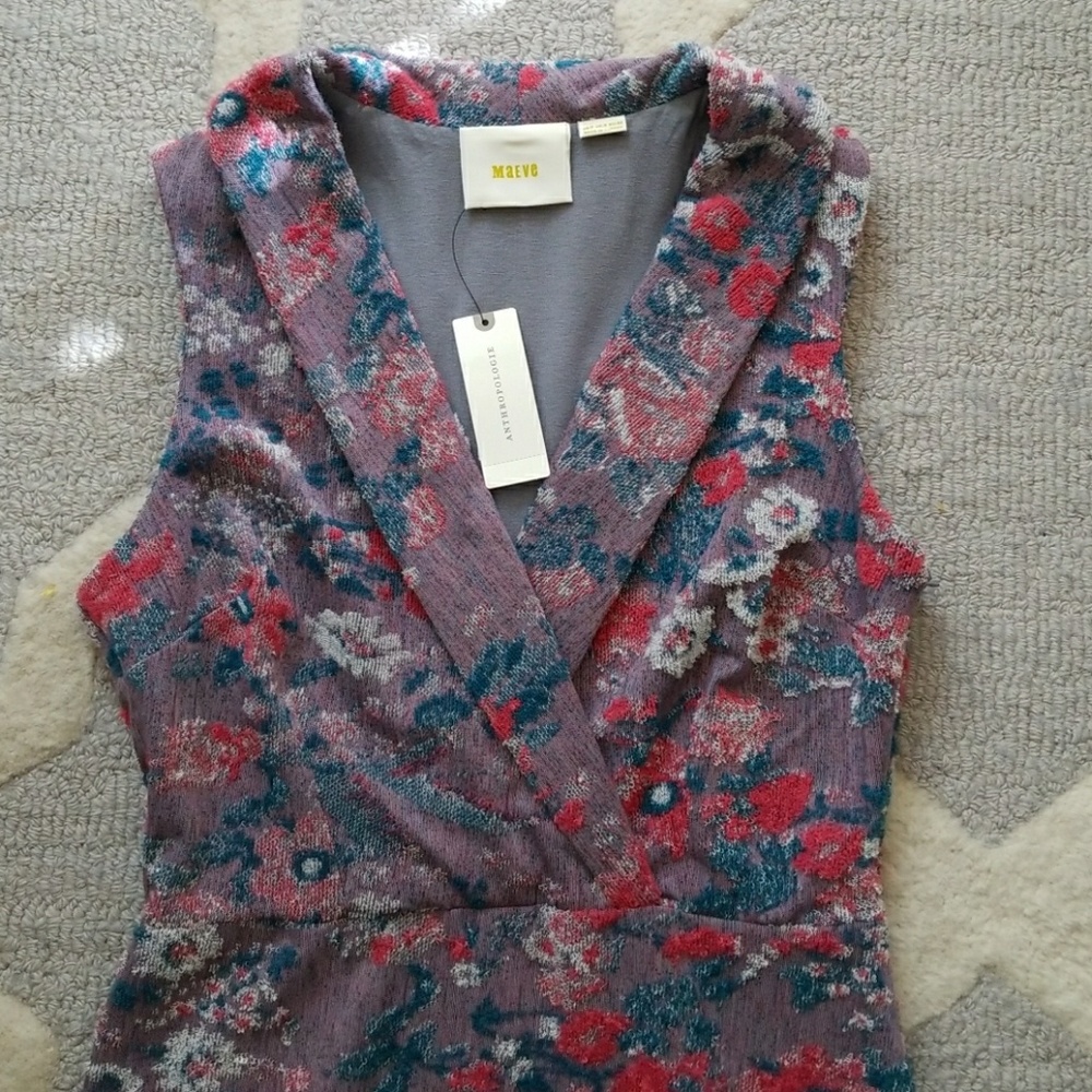 Maeve Anthropologie Jacquard Sleeveless Midi dress - Picture 2 of 6